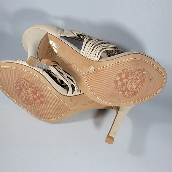 Vince Camuto Strappy Heels Cream/Ivory Color Strappy Heels Open Toe Leather 7.5 - Picture 12 of 16